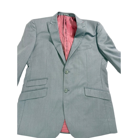 English‎ Laundry Men's Gray Pinstripe Wool Two Piece Suit - 44L 37W - Picture 2 of 14